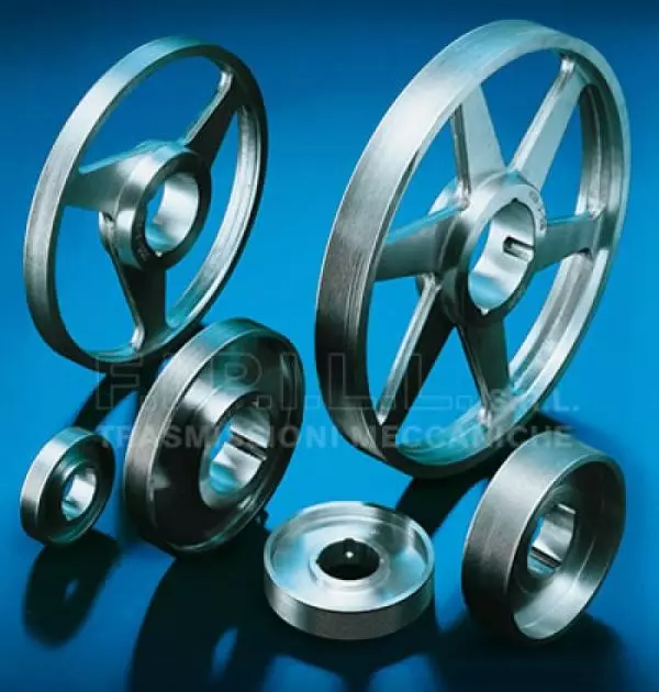 Pulegge POLY-V in Alluminio con Alesaggio per Bussola Taper Lock