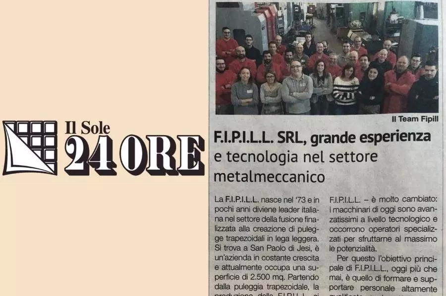Il Sole 24 Ore: F.I.P.I.L.L. Srl, grande esperienza